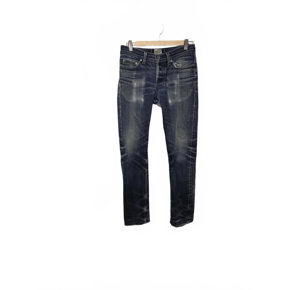 Naked & Famous  Selvedge Jeans Ripped and Repaired Frayed Distressed  28" Waist